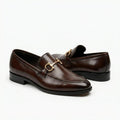 Fama Men's Dark Brown Leather Horsebit Loafers – horsebit loafer, view 1 of 9 – full-grain calfskin leather