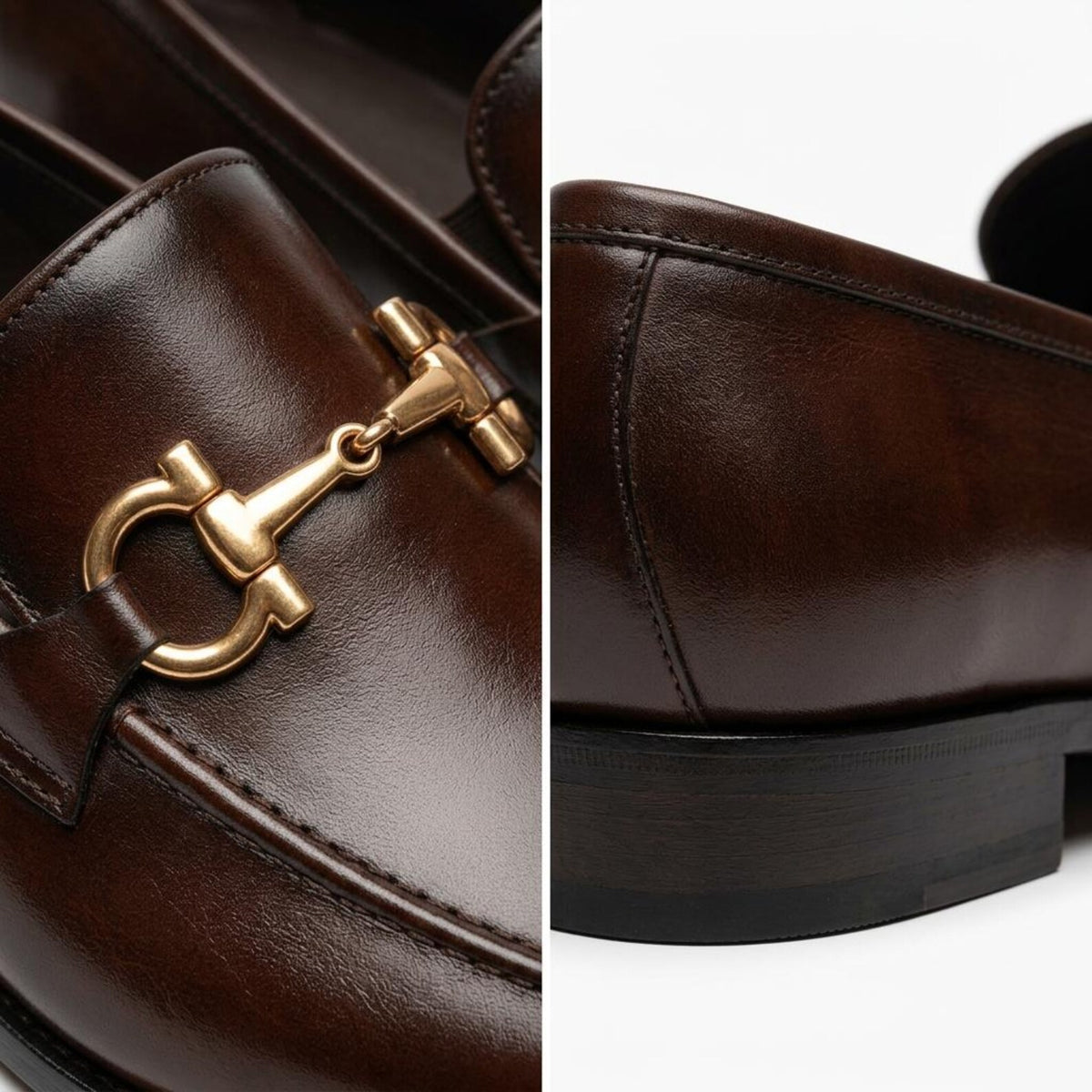 Fama Men's Dark Brown Leather Horsebit Loafers – horsebit loafer, view 2 of 9 – full-grain calfskin leather