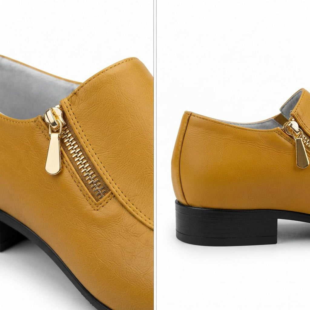 Fama Men's Yellow Textured Leather Side-Zip Loafers – side-zip loafer, view 2 of 9 – textured leather